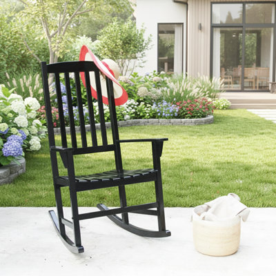 Chaise berçante d'extérieur en acajou Boulder
