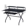 Inbox Zero Classic Black Rectangular Computer Desk with Integrated ...