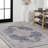 Wincer Chenille Cottage Medallion Machine-Washable Dark Gray/Yellow Rug-2133376276