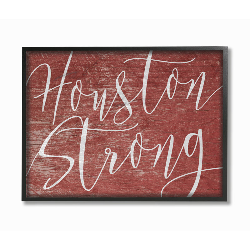 «Houston Strong», reproduction d'art textuel, H 11 po x l 14 po, Giclée encadrée noir minuit