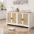 Buffet Cabinet,Rattan Accent Storage Cabinet With 4 Doors And Shelf-106644774