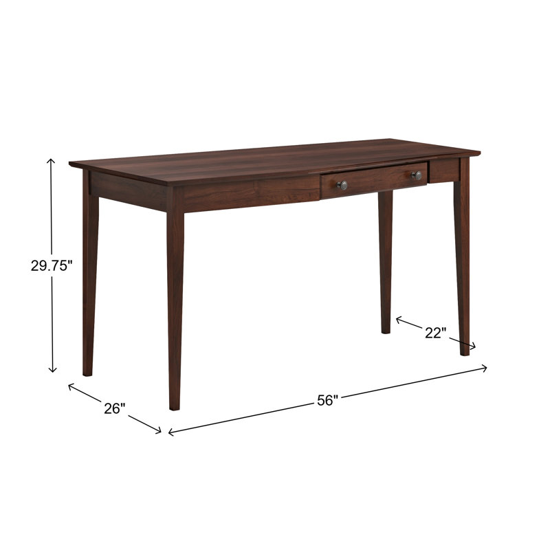 Bureau en bois massif gauche Malani, Brown Mahogany