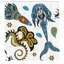 Ensemble de rideau de douche et crochets Mermaid-44248131