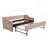 Upholstered Daybed with Trundle, USB Port, Side Pockets, Velvet Fabric, Button Tufting, and Waved Shape Arms for Modern Bedrooms and Guest Rooms-61953429