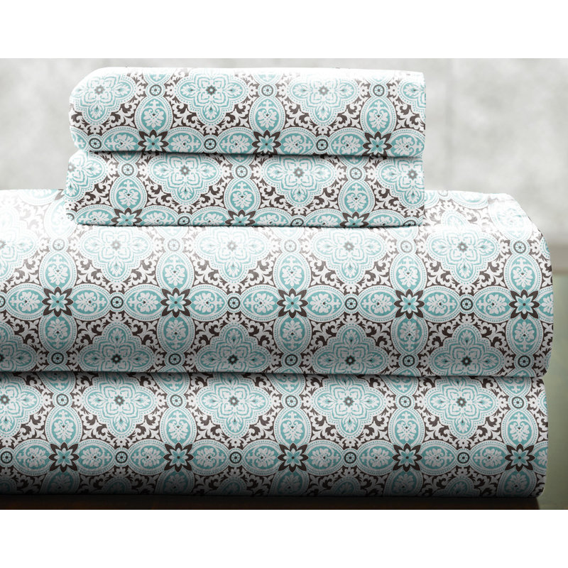 Ensemble de draps 100% coton en flanelle imprimée 170 g / m² Pointehaven, Simple