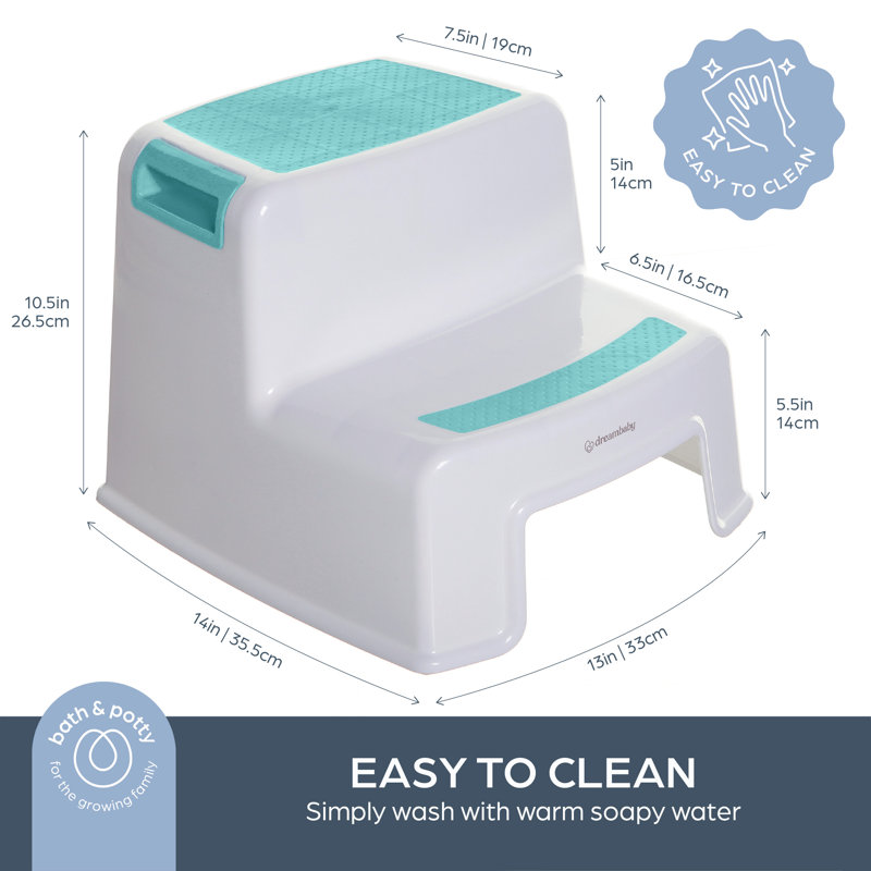 Dreambaby Aqua 2-Step Plastic Stool for Kids and Toddlers