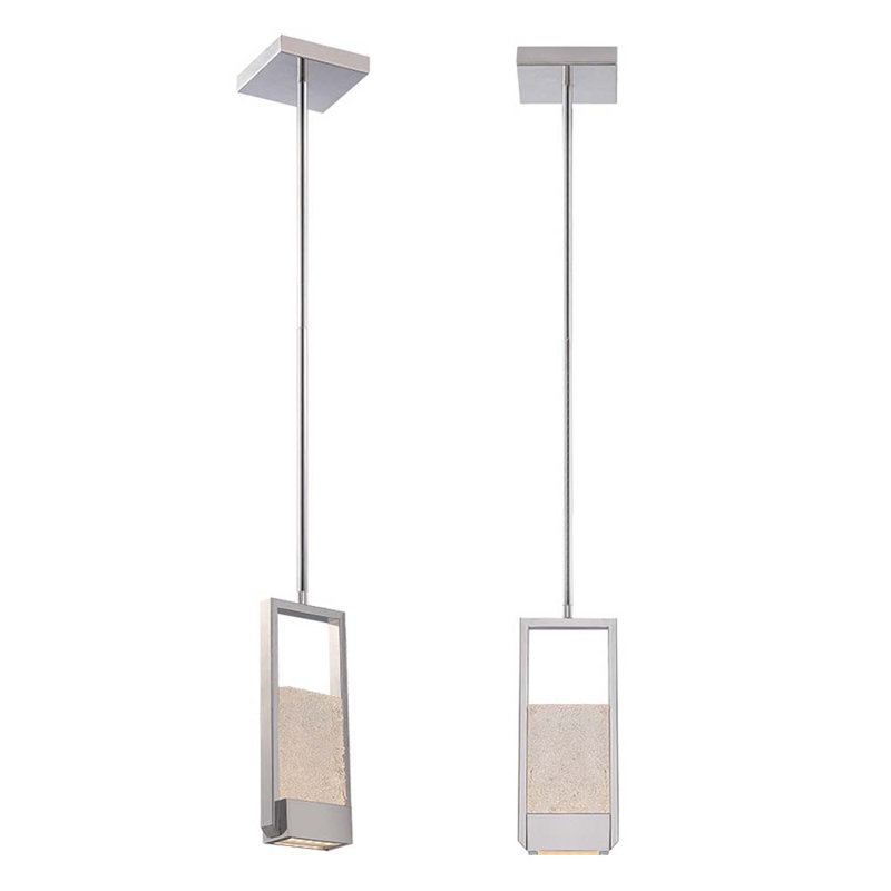 Swing 1-Light Chrome LED Mini Pendant with Piastra Glass
