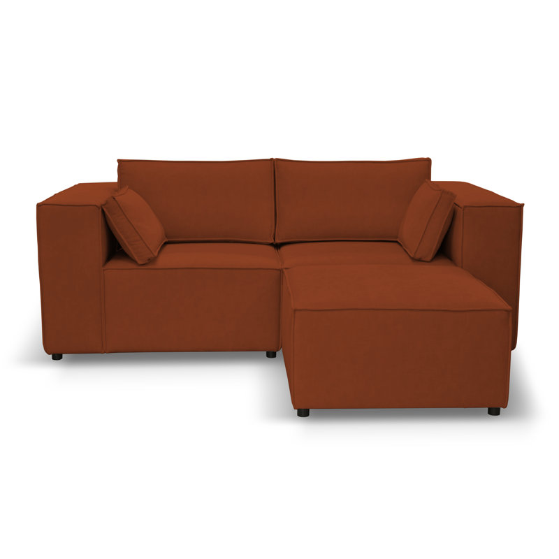 Natan 3 Seater Corner Sofa , Red/Orange