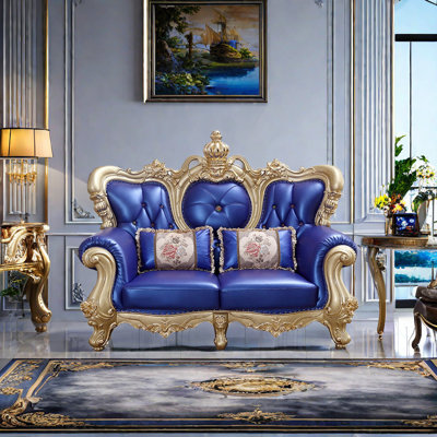 European style Solid Wood Carved sofa