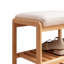Banc à chaussures en bois massif naturel, organisateur de rangement en bois de hêtre avec coussin éponge à rebond élevé