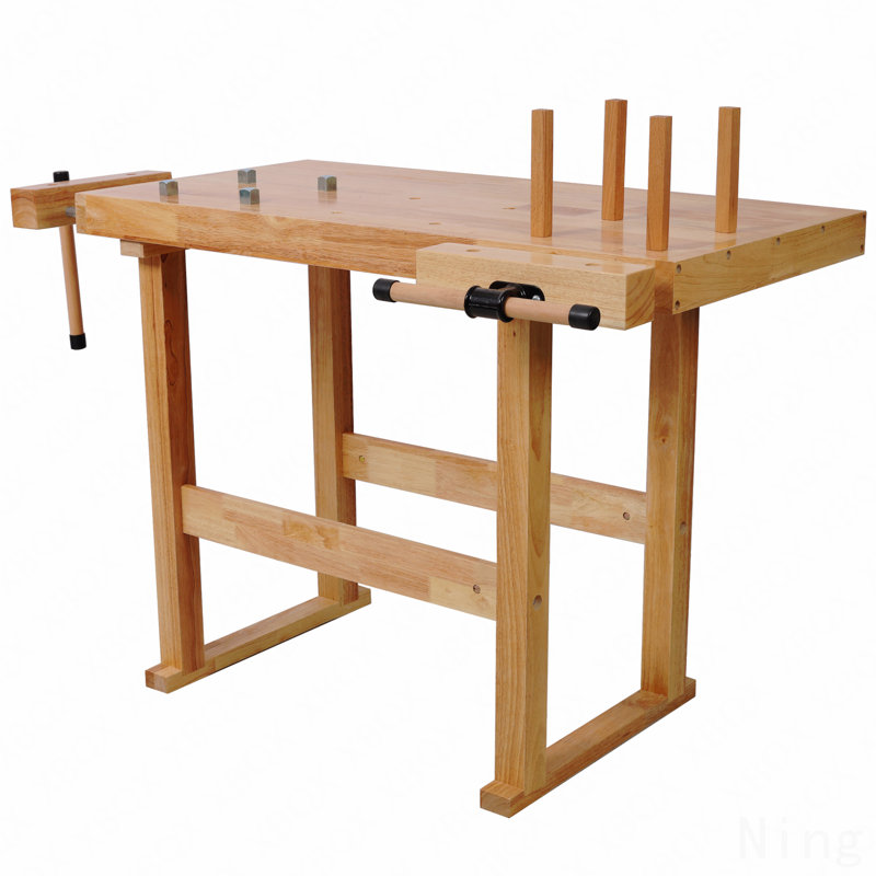 40" Wood Workbench, Heavy Duty Woodworking Bench With Adjustable Handle, 330lbs Load Capacity Woodworking Table Work Bench With Storage For Garage, Workshop, Home Storage