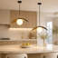Suspension moderne à 1 lumière dimmable de 19 pouces avec globe en verre albâtre blanc (ensemble de 2)