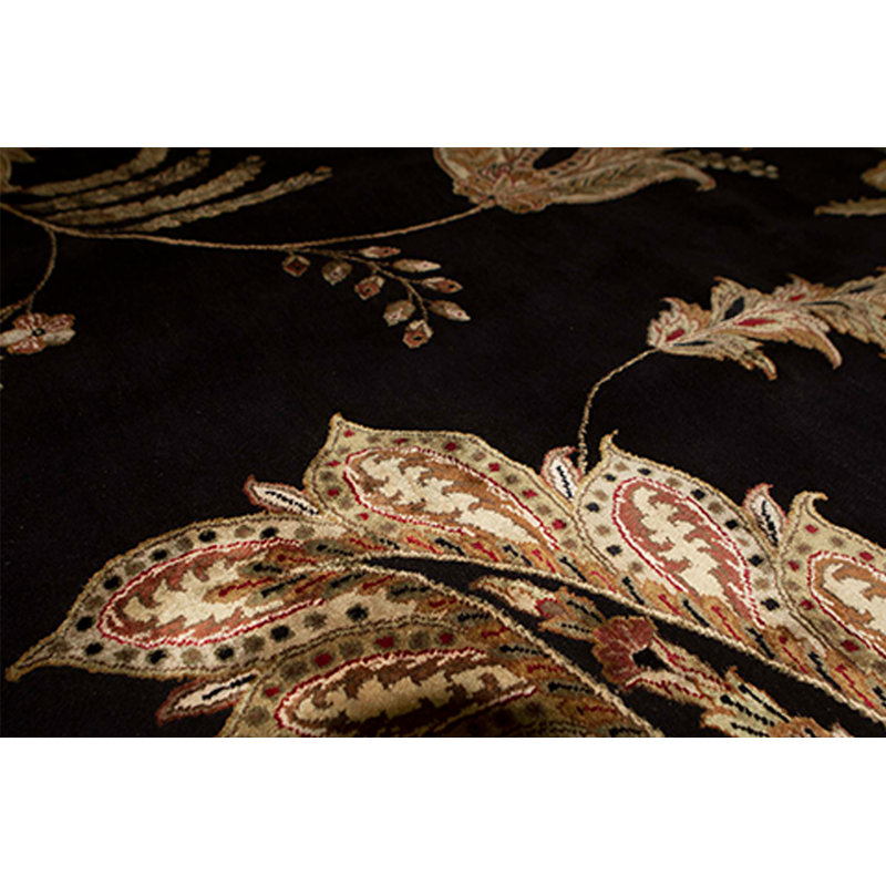 Hand Woven Silk and Wool Floral Area Rug, Rectangle 9'1" x 12'