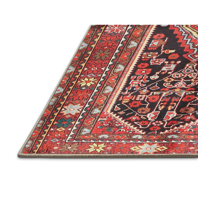 Tapis traditionnel mehroon/noir/crème, Rectangle 8 pi x 12 pi