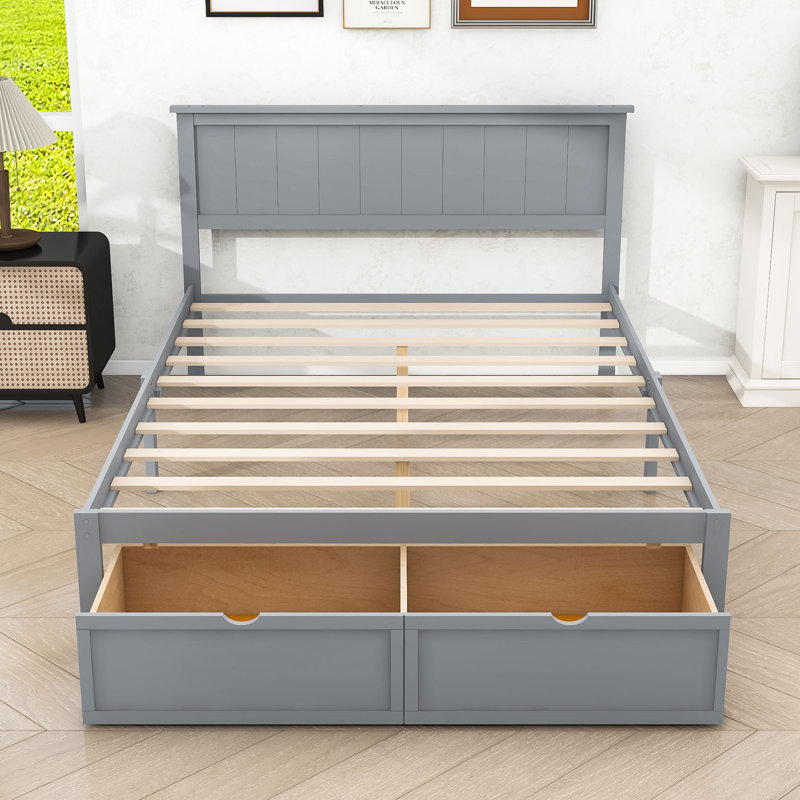 Hinkson Storage Platform Bed, Gray