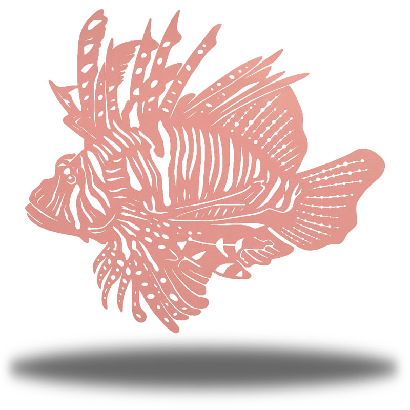 Décoration murale poisson-lion Angelinea, H 12 po x l 12 po x P 0,013 po, Rose
