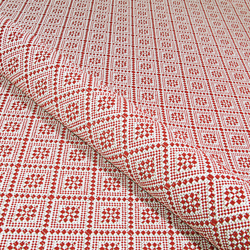 Tapis intérieur rouge vacavée géométrique Vacaville, Rectangle 2 pi x 3 pi 7 po