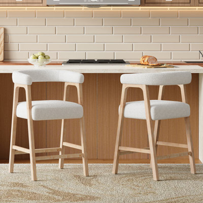 Set of 2 26" Seat Height Bar Stools with Back, Comfortable Counter Stools for Kitchen Island & Dining Room, Black