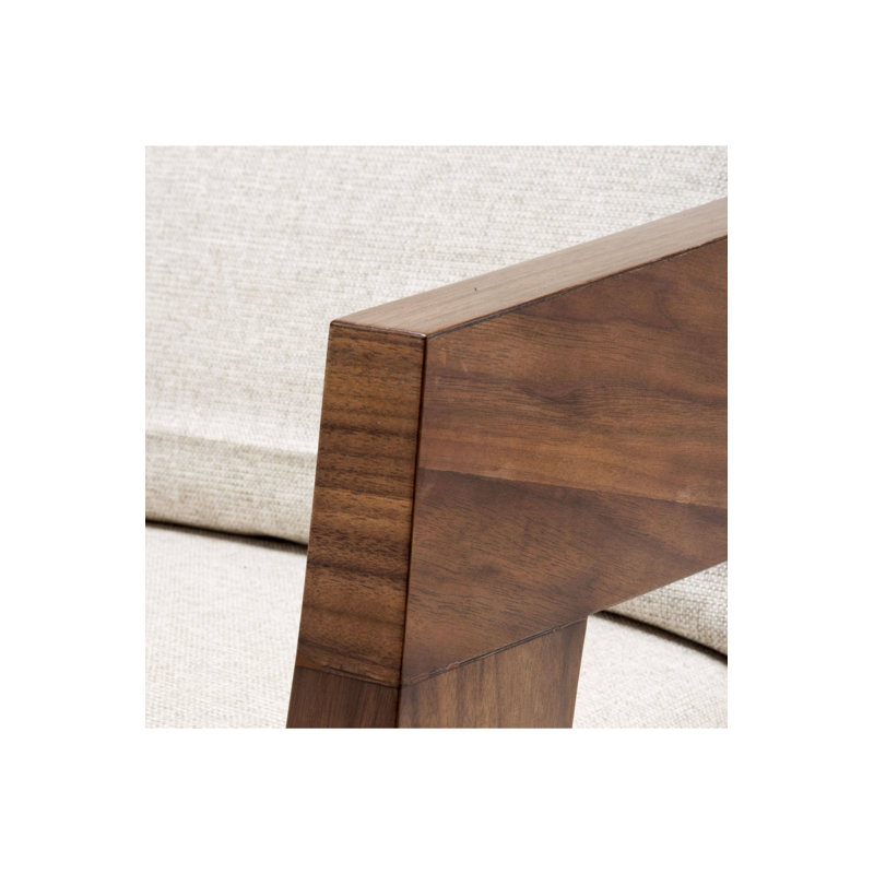 Rubautelli Upholstered Armchair, Walnut Veneer