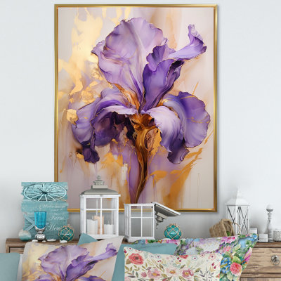 Iris doré - Rêve mauve - iris, art mural grand format