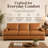 Oversized Genuine Leather Sofa, Deep Seated Couch with Plush Goose Feather Cushions, Square Arm Modern Sofa for Living Room & Lounge 