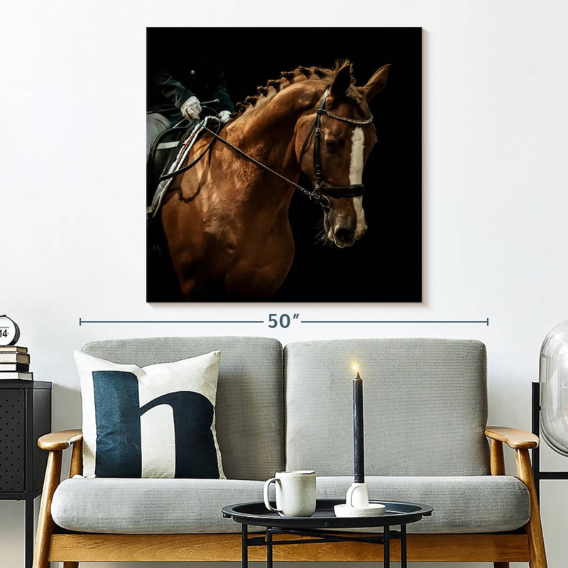 Cheval châtaignier Brampt, H 33 po x l 33 po