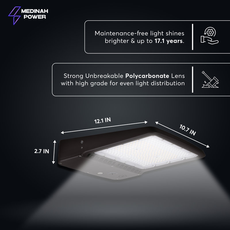 Éclairage de zone - 100 W - 1 500 lumens - 5 000 K - Fixation à glissière - Bronze
