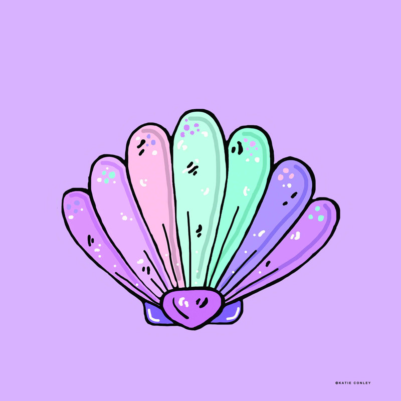 Coquille de pétoncle Aroush - impression sur toile tendue, H 12 po x l 12 po