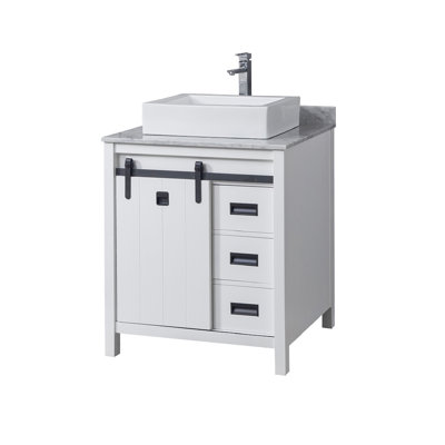 32'' Single Bathroom Vanity with Marble Top