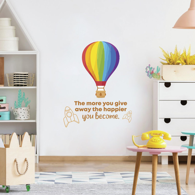 Adhésif décoratif en vinyle à montgolfière give off, H 30 po x l 27 po x P 0,05 po