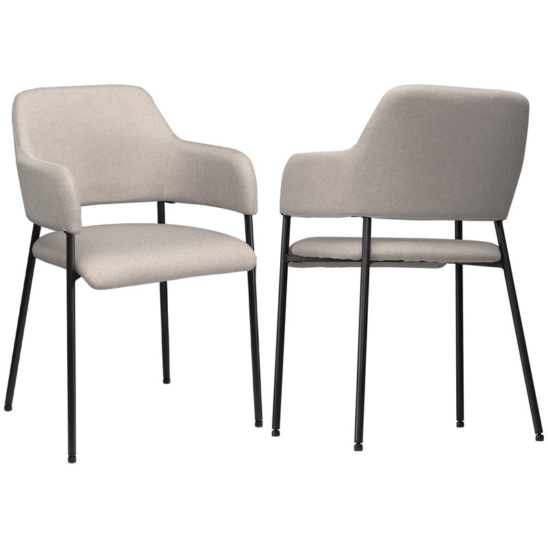 Chaise avec accoudoirs beige Kawanza, Beige