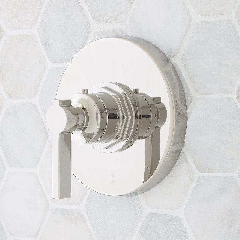 Signature Hardware Greyfield Thermostatic Trim & .5" Valve, 0.5", Polished Nickel