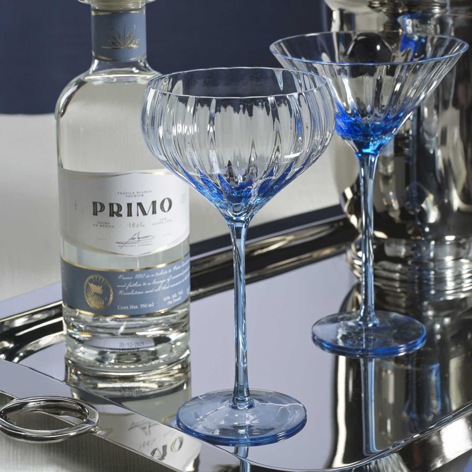 Malden Optic Cocktail Glasses, Set of 4, Blue