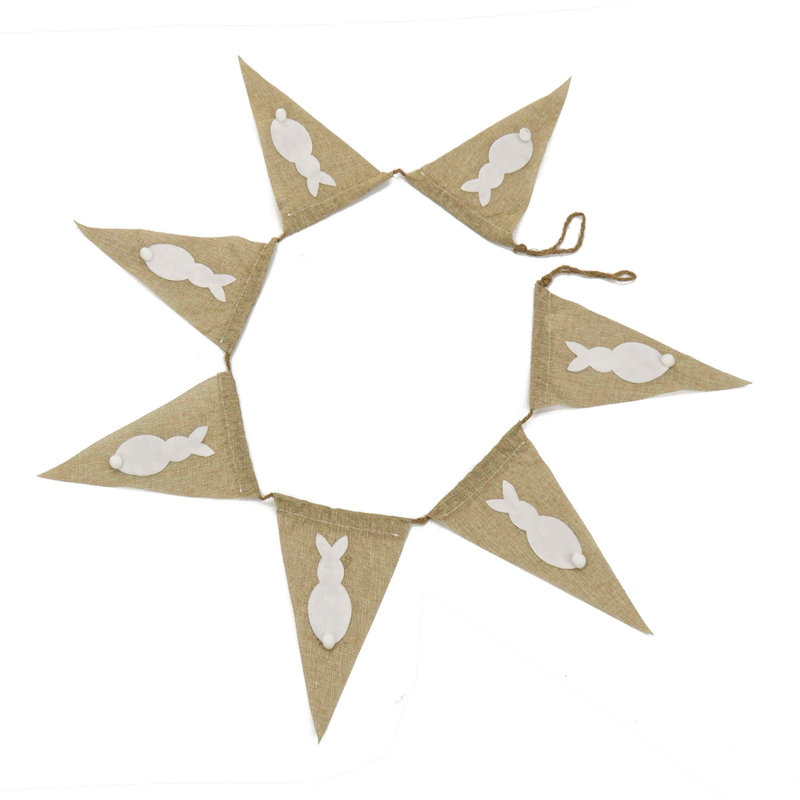 70" White Easter Bunny Banner