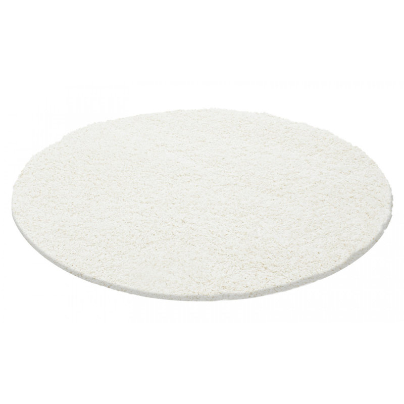 Luxurious Cream Area Rug, 6.6 ft Diameter | 100% Polypropylene, 1.9 lbs/sq ft, 1.2 in Pile Height | Antibacterial, Jute Underside | Easy to Clean with Vacuum | Perfect for Living Room, Bedroom, and Dining Areas