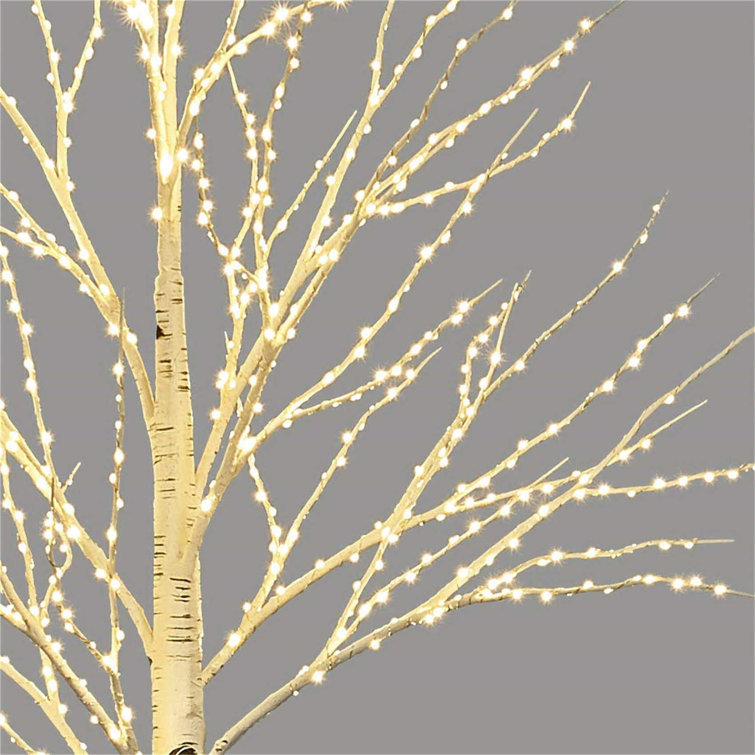 The Holiday Aisle® Birch 48' Traditional Christmas Tree with LED Lights and  Remote Control, Christmas Tree