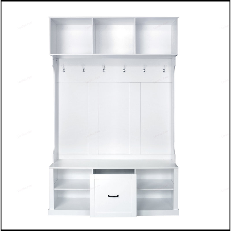 Versatile Hall Tree with Multiple Storage Options and Stylish Design, Perfect for Organized and Elegant Entryways, White