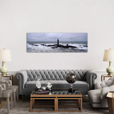 Lighthouse On The Coast, Graves Light, Boston Harbor, Massachusetts, USA - No Frame Panoramic Print on Canvas