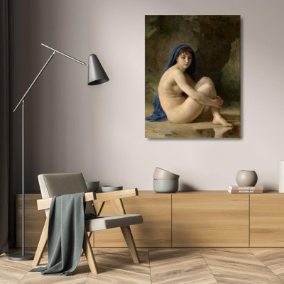 "Seating Nude" par William Bouguereau - Art mural sur toile tendue avec châssis