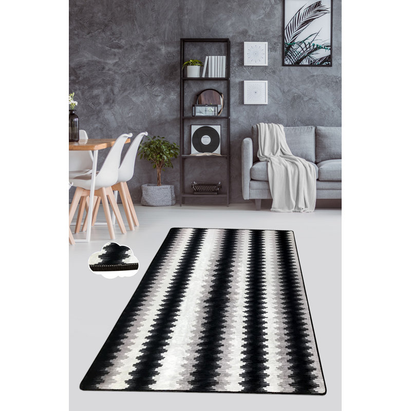 Luxurious Area Rug 6.6 x 9.5 Feet, 100% Polyester, 0.4 inches Pile Height | Antibacterial, Non-Slip Underside, Machine Washable | Perfect for Living Room, Bedroom & Dining Spaces, Soft & Durable Design