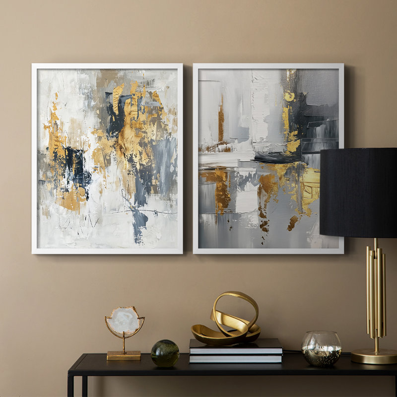 ABSTRACT Series CDLXXXIX-Premium Framed Print -Ready to Hang - No Nails Required - No Nails Required, White, 29" H x 46" W