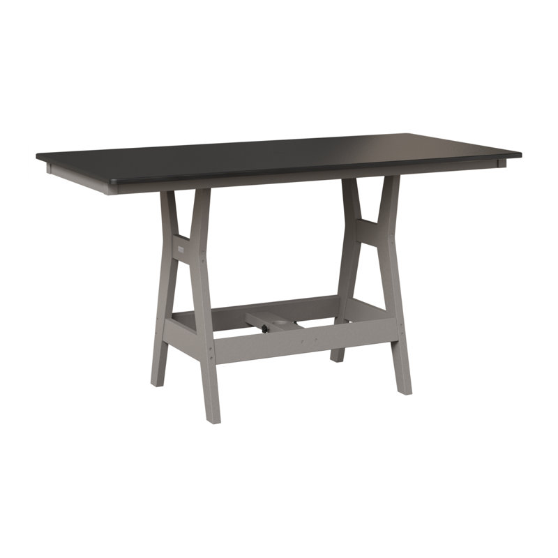 Table de salle à manger rectangulaire 66 po Berlin Gardens Harbor, Gris clair, H 30,37 po x l 66 po x P 33 po, Noir martelé