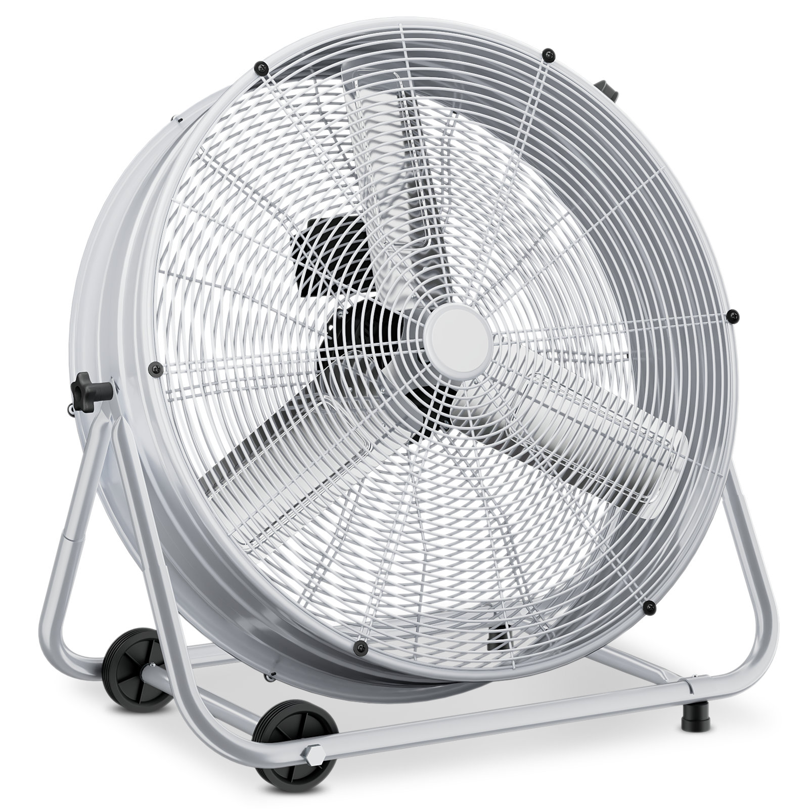 24 in. 3-Speed Air Circulation High-Velocity Industrial Drum Fan, Aluminum  Blades and 360-Degree Adjustable Tilt Yellow