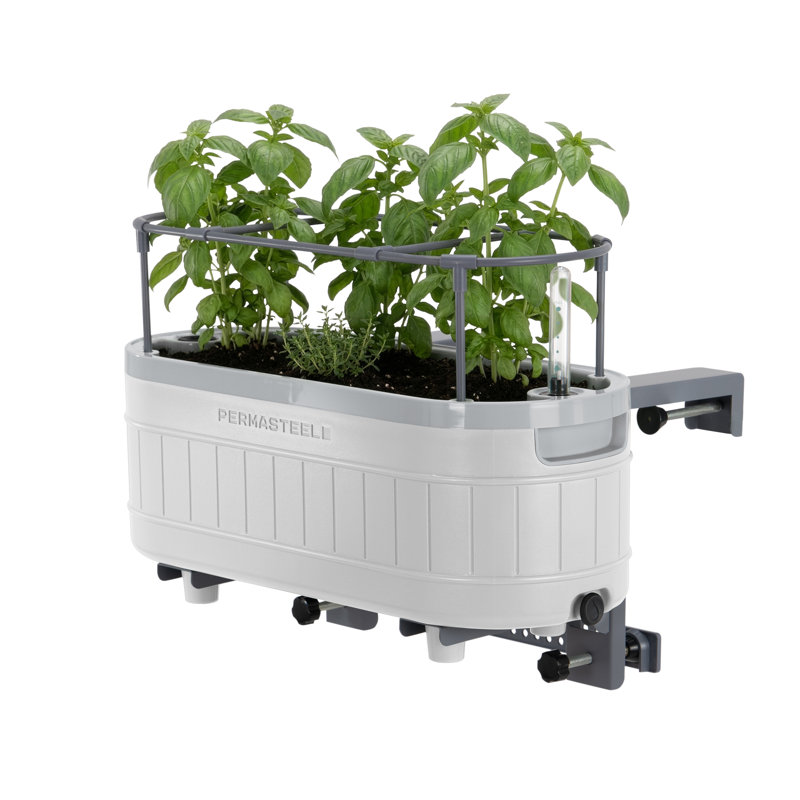 Permasteel Mini Planter W/Bracket, White, White