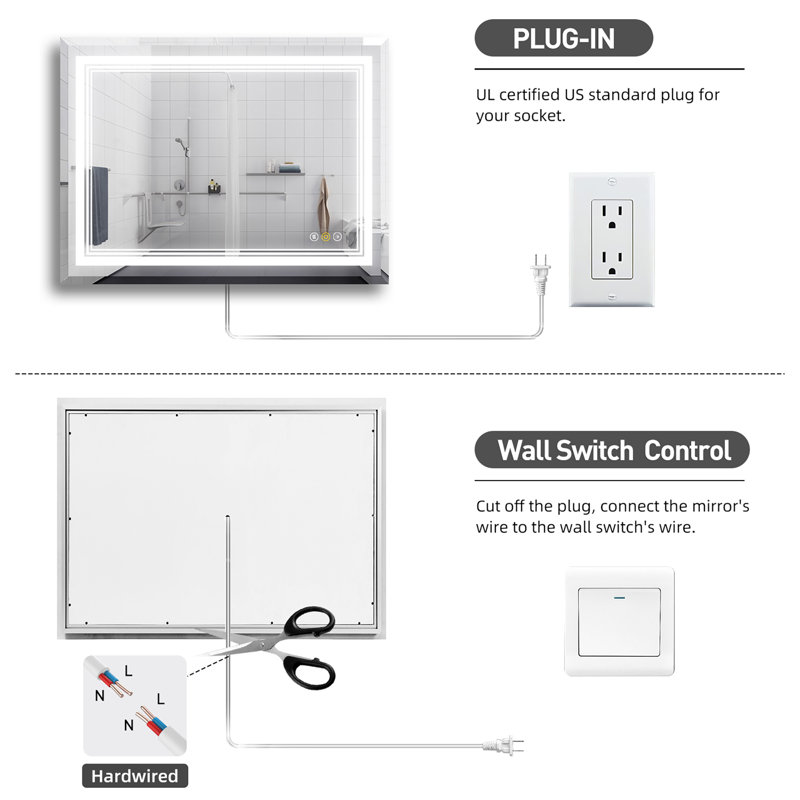Rectangle LED Mirror, 36" x 30"