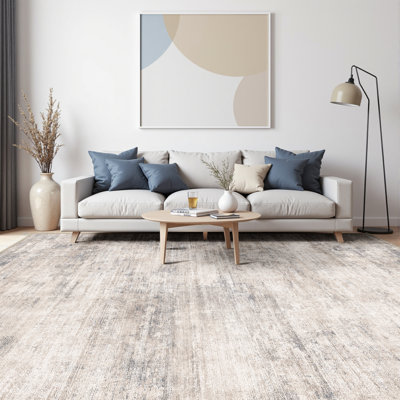 Asher Modern Abstract Machine Washable Area Rug With Non-Slip Backing