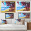 «Pink Trees On The Beachsummer», reproduction d'art nautique et côtier sur toile-704047846-704047770