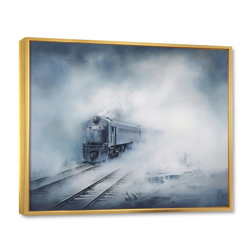 Train Atmospheric Whispers II sur impression sur toile, H 34 po x l 44 po x P 1,5 po, Cadre flottant doré