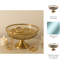 Bol rond moderne en verre avec piédestal floral en métal - Parfait bol décoratif pour centre de table - 13 po, doré