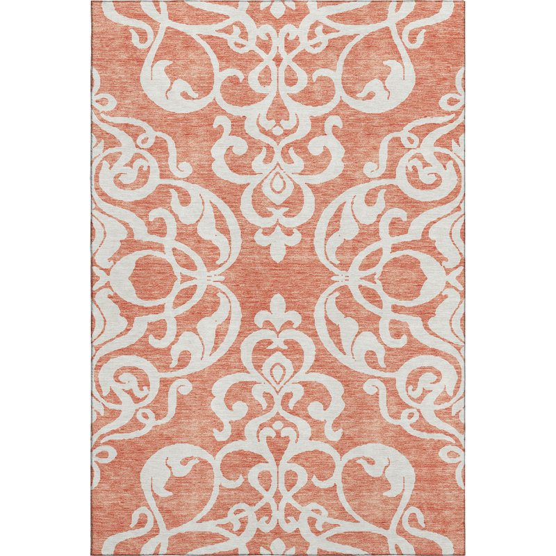 Premium Machine Washable Prisco Coral Rug, Rectangle 5' x 7'6"